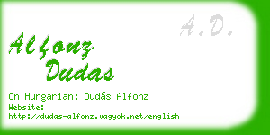 alfonz dudas business card