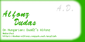 alfonz dudas business card